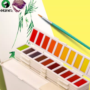 <span class=keywords><strong>Marie</strong></span>'s Brand 18 couleurs de peinture <span class=keywords><strong>aquarelle</strong></span> solide pour débutants et étudiants Peinture peinte à la main - Product Image 2