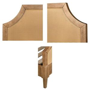 Lit plateforme Queen moderne en bois de canne avec cadre en bois massif et tête de lit en rotin naturel, mobilier de chambre minimaliste - Product Image 6