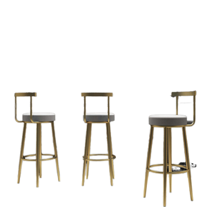 Silla de Bar Giratoria de Cuero Dorado de Lujo Moderno, Muebles Nórdicos <span class=keywords><strong>para</strong></span> <span class=keywords><strong>Barra</strong></span> de <span class=keywords><strong>Cocina</strong></span>, Taburete Alto <span class=keywords><strong>con</strong></span> <span class=keywords><strong>Mesa</strong></span> de Bar - Product Image 2