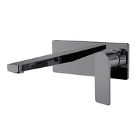Robinet de lavabo mural moderne noir mat en laiton, monocommande sans contact, mitigeur eau chaude et froide avec capteur et cartouche céramique, 2 trous