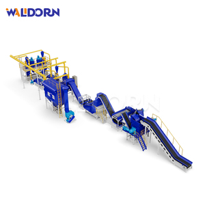 Ligne automatique complète de broyage, de concassage et de séparation magnétique des pneus usagés pour la production de granulés de caoutchouc - Product Image 1