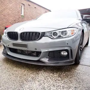 Real Carbon Fiber Front Bumper Lip Fit For BMW 4 Series F32 M Tech Bumper Only 2014-2019