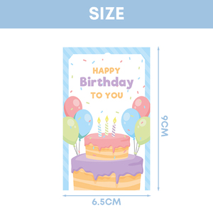 Etiquetas de Regalo de Cumpleaños Coloridas con Impresión Personalizada Xieli, Etiqueta Colgante de Cartón con Cinta Azul para Decoración de Fiestas - Product Image 3