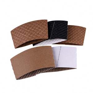 10-24 oz. Manchon de tasse à café personnalisable en kraft naturel gaufré - 1 800/boîte - Product Image 3