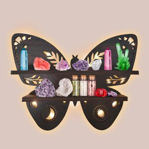 Fábrica al por mayor nueva llegada TAMAÑO DE Color personalizado Material rústico decoración del hogar (mariposa) estantes flotantes de pared de madera - Product Image 6