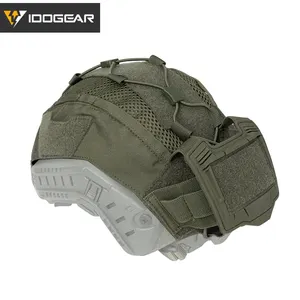 IDOGEAR Tactical Camouflage Rear Battery Pouch Tactical L/XL Helmet Cover With Weight Balanced Pouch