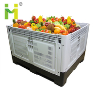 Boîte pliante en plastique agricole résistante à la pression en vrac Grain Pommes de terre Chou Conteneurs Boîte à palettes pliable Vente
