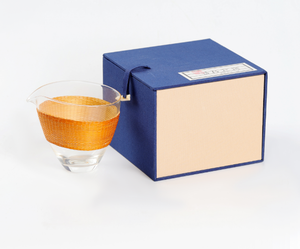 Servidor de té tejido de bambú con logotipo personalizado-Taza de Feria de vidrio de borosilicato con manga térmica, juego de té y café de boca ancha - Product Image 1