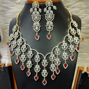 Juego de Collar con Diamantes Rojos Americanos Jewelemarket, Chapado en Oro 11065543RD, Joyería Fina Elegante - Product Image 2
