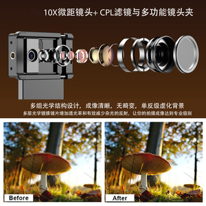 HB100CPL Macro Lens 40-70mm HD No Distortion For Mobile Phone Photography - Product Image 5