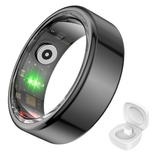 D Smart Fitness Monitor Ring Digital Finger Blood <span class=keywords><strong>Oxygen</strong></span> Sleep Health Tracker App Control WiFi Compatible con Android Operation - Product Image 1
