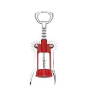 Saca-rolhas Premium Cromado Prata e Preto com Design de Asa, Abridor de Garrafas de Vinho de Metal Multifuncional para Bar e Festas