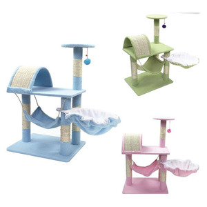 अनुकूलित उच्च गुणवत्ता वाले नए खिलौने हैममॉक लक्जरी बिल्ली खरोंच पोस्ट ट्री लंबी टॉवर लाउंज घर सिसल कपड़े बिल्ली खरोंच - Product Image 4