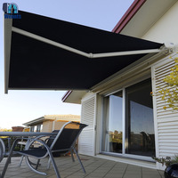 Auvent extérieur motorisé en aluminium, auvent de patio rétractable avec lumière led pour restaurant