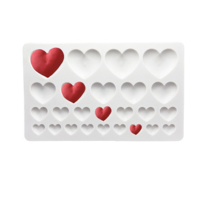 Heart-Shaped <b>Silicone</b> Mold 24 Cavities Flexible Oven Safe Cake Decoration <b>Baking</b> Supplies - Product Image 2