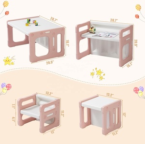 Ensemble de meubles modulaires Montessori SINKIPA pour enfants, bureau et chaise en plastique pour tout-petits, <span class=keywords><strong>table</strong></span> d'activités, étagère pour chambre à coucher, utilisation en appartement - Product Image 5