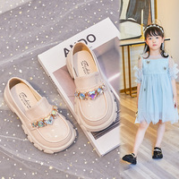 2025 nouvelles chaussures de princesse pour enfants filles-strass-décor chaussures plates pour filles, chaussures en cuir PU pour enfants