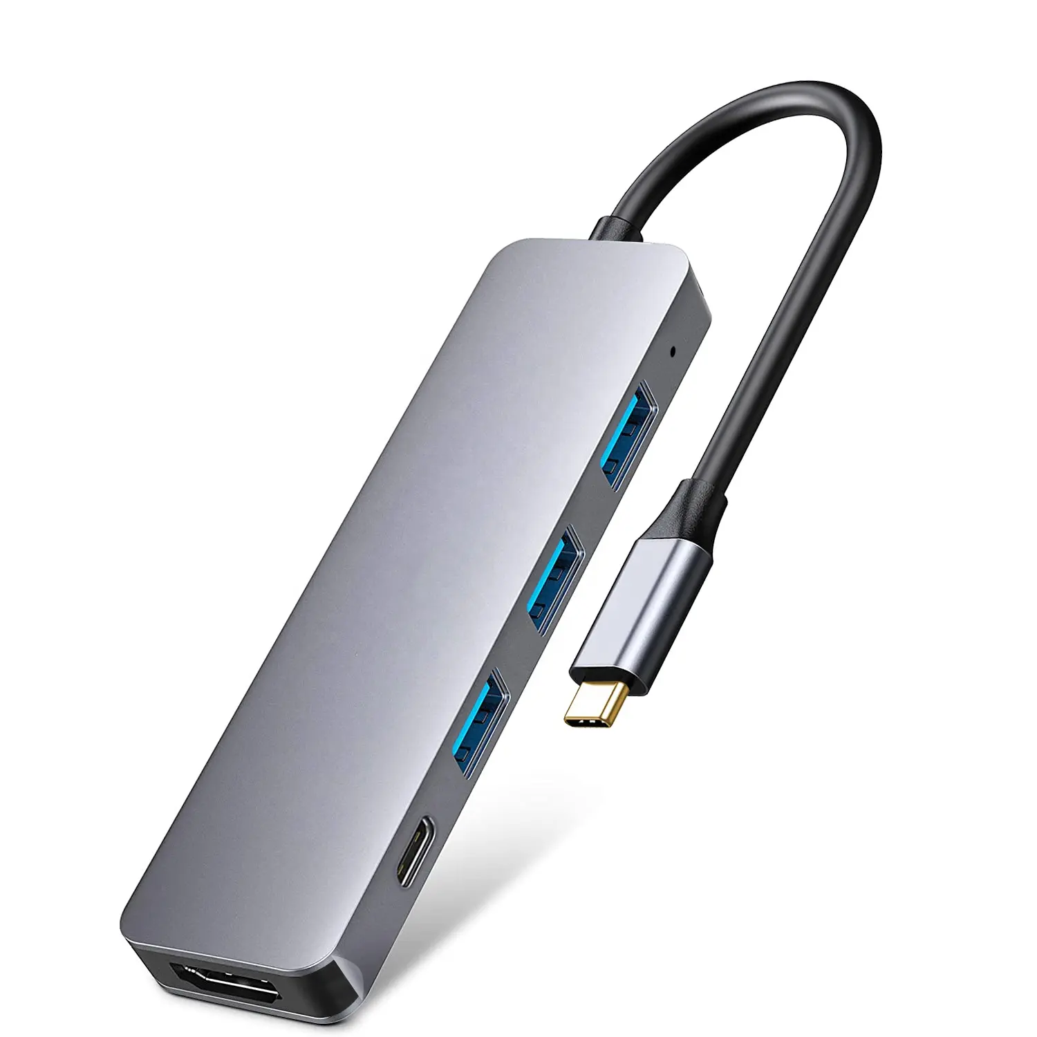 5 in 1 USB-C Thunderbolt 3 Hub to 4K HDMI Adapter USB 3.0 Port, 100W PD,Compatible with Mac Book Pro Air