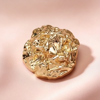 Broche en métal texturé avant-gardiste, motif abstrait liquide, or et argent, accessoire Art Déco unique, OEM/ODM pour manteau et blazer