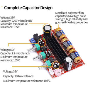 XH-M139 Papan Amplifier Digital 2.1-kanal 12V-24V Tegangan Lebar TPA3116D2 2 * 50W+100W - Product Image 2