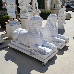 Bán TượNg Nhân Sư Cổ Bằng Đá Cẩm Thạch Ai Cập Đặt Làm Vườn Lớn Ngoài Trời - Product Image 6