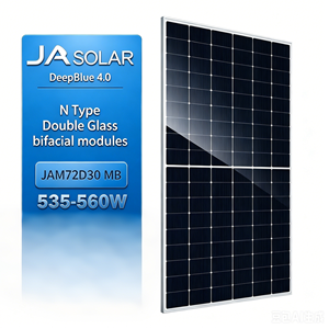 Panel <span class=keywords><strong>Solar</strong></span> <span class=keywords><strong>JA</strong></span> <span class=keywords><strong>Solar</strong></span> <span class=keywords><strong>JAM72D30</strong></span> MB 535W 540W 545W 550W 555W 560W Mono N-type HalfCell Bifacial de Doble Vidrio TOPcon de Alta Eficiencia - Product Image 1