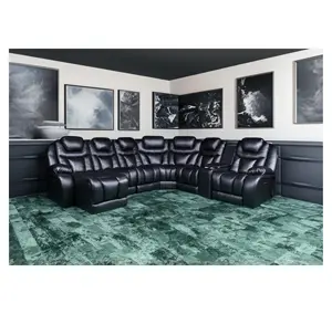 American Style Modern Living room Home Furniture L Shape Genuine leather 7 Seater Electric Recliners Sofa Sets