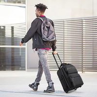 Sac à roulettes pour ordinateur portable Ozuko 9699, sac de voyage de luxe avec poche humide et sac à chaussures, avec serrure antivol