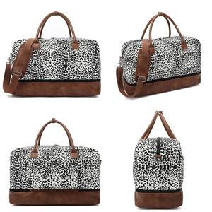 Grosir tas mingguan untuk wanita tas jinjing Travel tas Duffel kulit kanvas untuk wanita dengan kompartemen sepatu bawah - Product Image 2