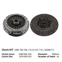 Kit d'embrayage 400 mm en gros du fabricant 3400700704 85000773 compatible avec les camions lourds Mercedes-Benz avec disque d'embrayage double