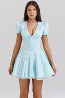 Robe trapèze style ballet d'été 2026, imprimé floral doux à la française, manches bouffantes, taille ajustée, style Hot Girl