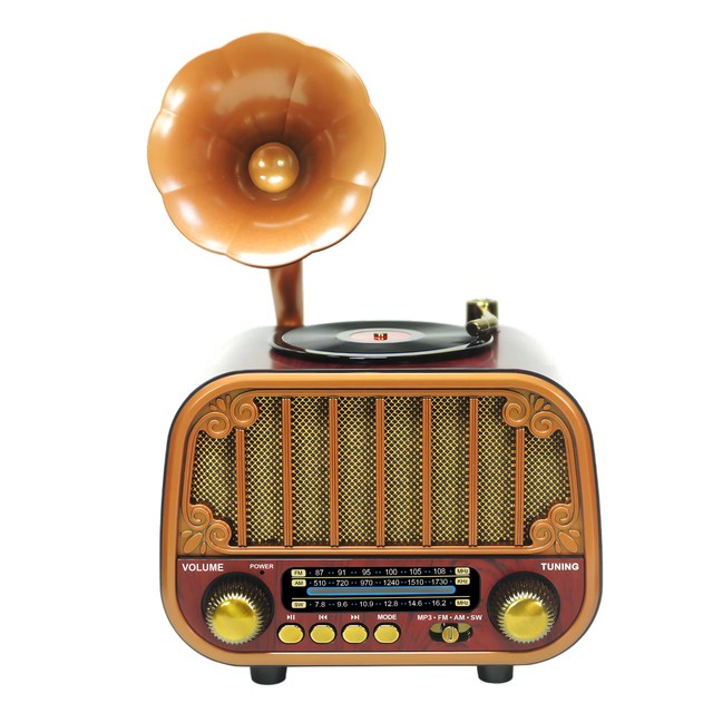 MLK-8408 Creative Vintage Classic Style Radio Music Player Retro Vinyl Am Fm Home Radio
