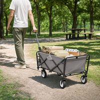 Chariot à main pliable en métal ultra-léger à quatre roues, résistant à l'eau, robuste, capacité de 240 kg, idéal pour le camping, directement de l'usine