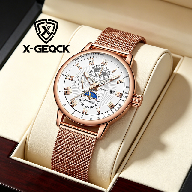 Wholesale Fashion High-quality Brand Watches Stainless Steel Mesh Belt  Waterproof Luminous Calendar Classic Quartz Watches
