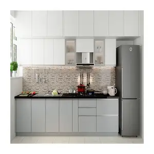 Ace Armoires de cuisine Petite armoire de cuisine Portes d'armoire en verre en aluminium moderne Cuisine