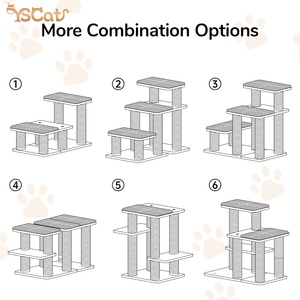 Massivholz und Schaum Moderne Haustier möbel Komfortable, langlebige, stabile Hunde treppe mit 6 Kombinationen mit mehreren Höhen - Product Image 5
