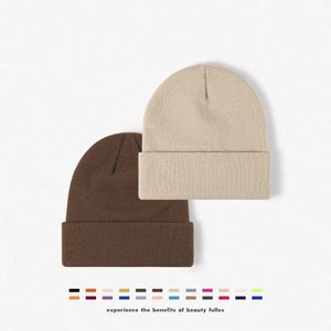 Pure Colour Hot Selling Factory Wholesale <b>Winter</b> Beanie Manufacturer Custom logo Acrylic Knit Jacquard Beanie <b>Hat</b> - Product Image 5