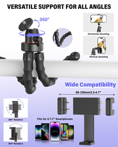 Portable Tripod <b>Stand</b> 2Mic 3 In1 Wireless Microphone LED Light Video Making Kit for Phone Camera YouTube TikTok Vlog <b>Record</b> - Product Image 2