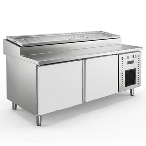 Mesa de Pizza Comercial Personalizada Directo de Fábrica, Mostrador para Ensaladas, Banco de Preparación de Alimentos para Pizzerí<span class=keywords><strong>a</strong></span> y Cocina - Product Image 4