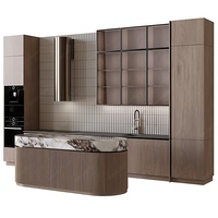 Innovations Joinery Millwork : Armoires modulaires en bois plaqué, durables, contemporaines, et îlot de cuisine européen en placage