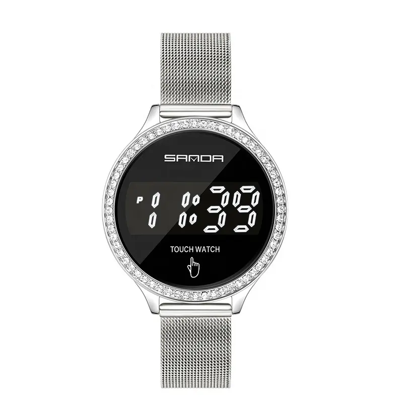 Luxus Sanda Marke Damen Armbanduhr Digitale LED Touchscreen Uhren Sport Frauen Armband Armbanduhr