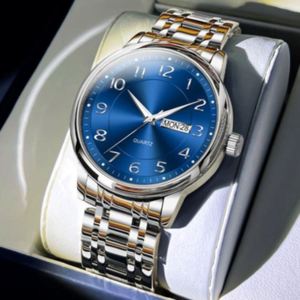 Montres mécaniques de luxe dorées très vendues pour hommes, montres automatiques à double date, lumineuses, étanches, montres numériques - Product Image 3