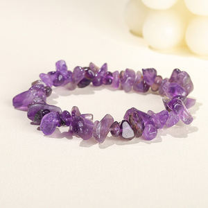 กำไลข้อมือยืดหยุ่นสไตล์ยุโรปอเมริกัน โบฮีเมียน ประดับลูกปัดคริสตัลธรรมชาติ อาเกตหลากสี หินบด รูปผีเสื้อ รูปทรงไม่สม่ำเสมอ - Product Image 6