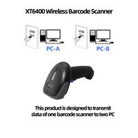 Scanner de code QR XT6400-2 Lecteur de code QR sans fil Scanner de code à barres sans fil pour 2 systèmes