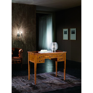Mesa de ordenador de madera maciza de 5 cajones, diseño simple y minimalista para dormitorio o uso en hoteles, características de plegado y almacenamiento - Product Image 1