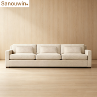 Ensemble de canapés modernes en tissu lin, personnalisable, beige, rembourré, pour salon, combinaison canapé et fauteuil
