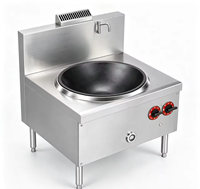 Cuisinière à gaz à brûleur unique, grande capacité, en acier inoxydable, pour cantine
