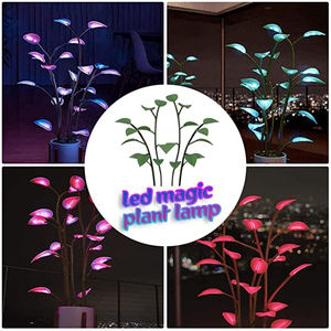 Plante d'intérieur LED magique Plantes artificielles Lampes de nuit Éclairage RVB Décoration de feuille Fête Bonsaï Plante d'intérieur Lampe de table - Product Image 3