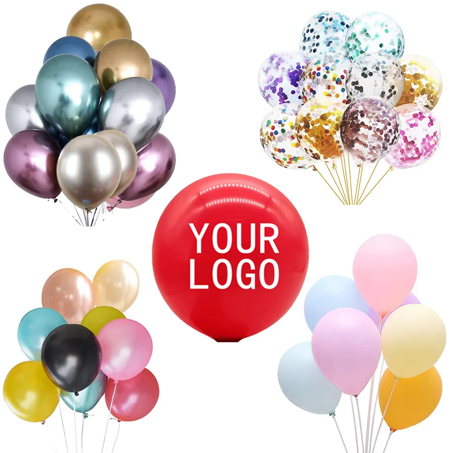 Logotipo personalizado barato impresso ballon 10 12 "polegadas personalizado latex balões de publicidade para feliz aniversário festa de casamento decoração