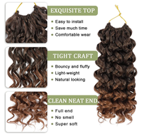 SHAROPUL Offre Spéciale Extensions de Cheveux Synthétiques Gogo Wave Curl Soft Deep Braid pour Machine à Tresser Double Trame Toutes Couleurs